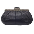 Load image into Gallery viewer, Judith Leiber Black Lizard Skin Leather Clutch Bag
