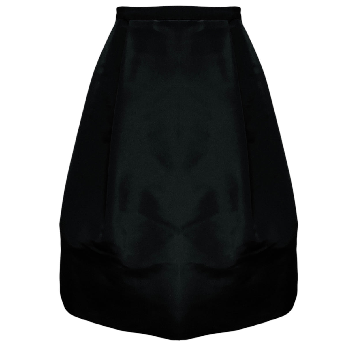 Oscar de la Renta Black Flared Silk Taffeta Skirt