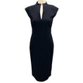 Load image into Gallery viewer, Max Mara Navy Pinstriped Wool Stretch Dress
