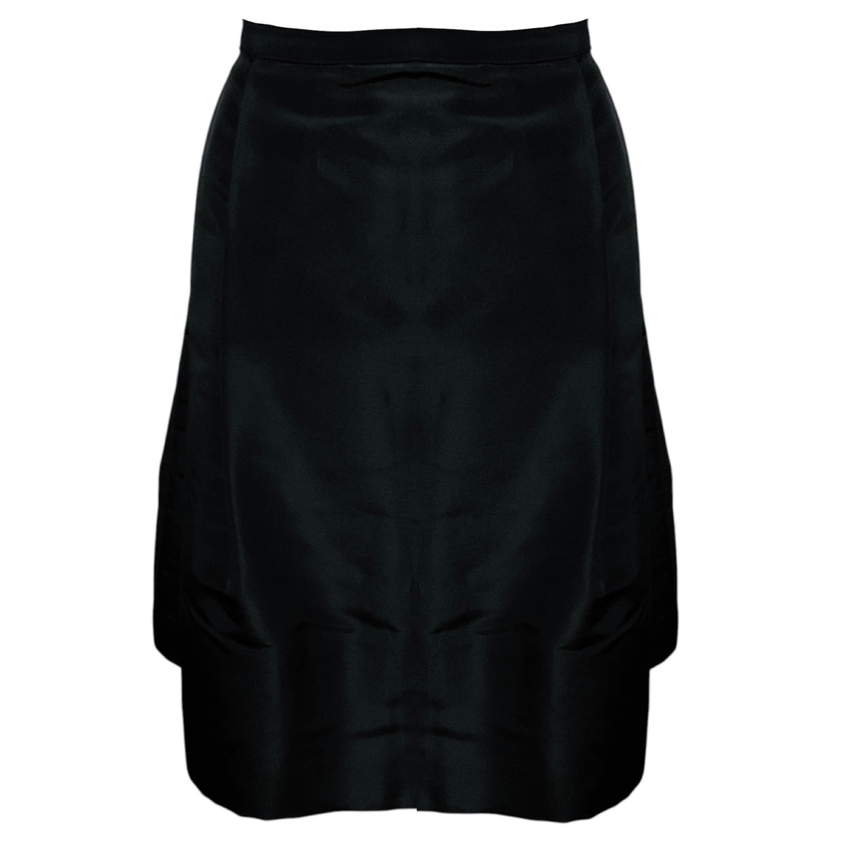 Oscar de la Renta Black Flared Silk Taffeta Skirt