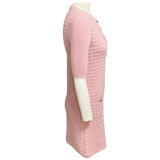 Chanel 2017 Pink Metallic Sparkle Knit Cosmopolite Lurex Tweed Dress