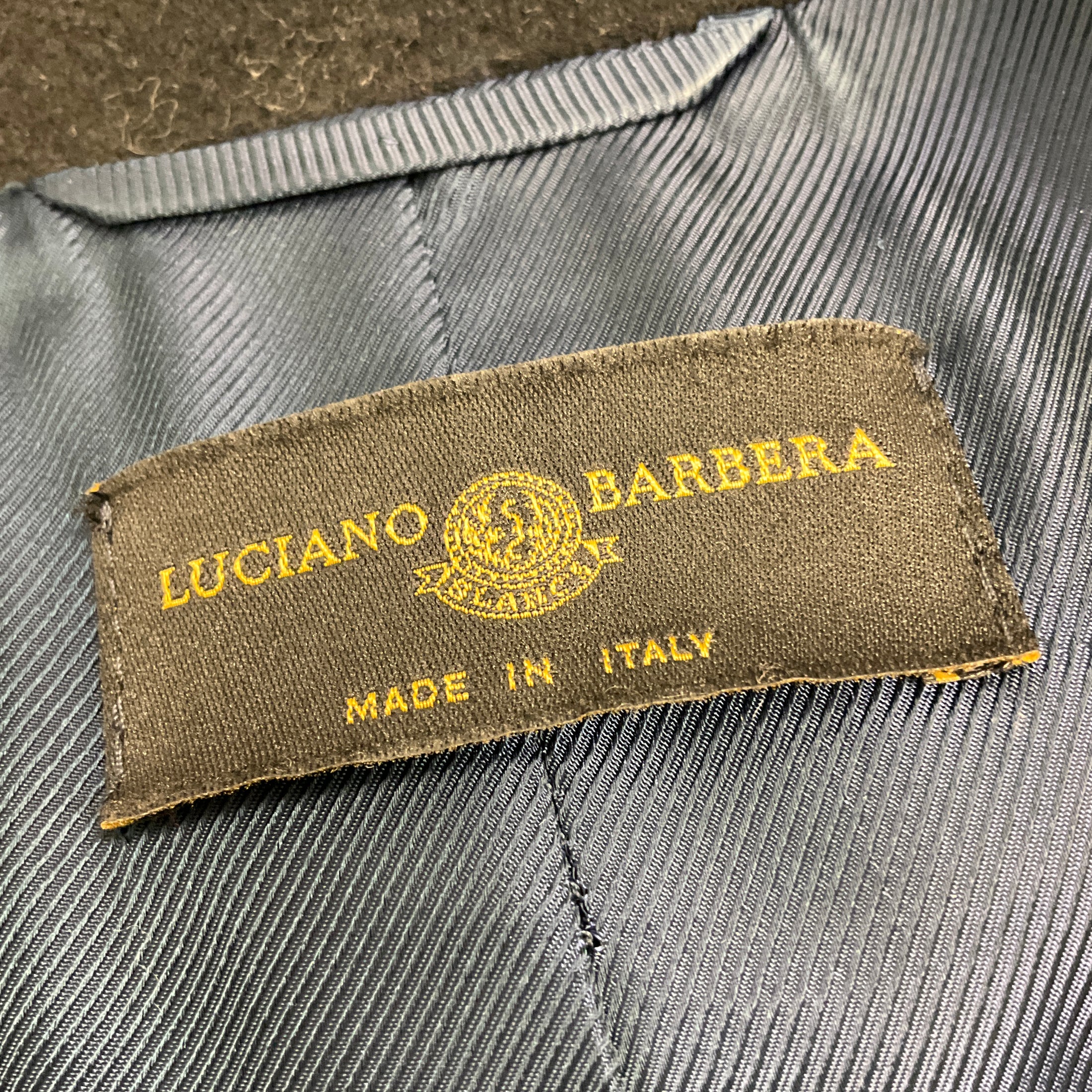 Luciano Barbera Black Double Breasted Cashmere Coat