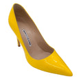 Load image into Gallery viewer, Manolo Blahnik Yellow Pointed Toe Patent Leather Pumps
