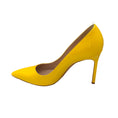 Load image into Gallery viewer, Manolo Blahnik Yellow Pointed Toe Patent Leather Pumps
