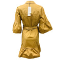 Load image into Gallery viewer, Veronica Beard Khaki Luriane Cotton Poplin Tie Waist Flounce Sleeve Mini Dress
