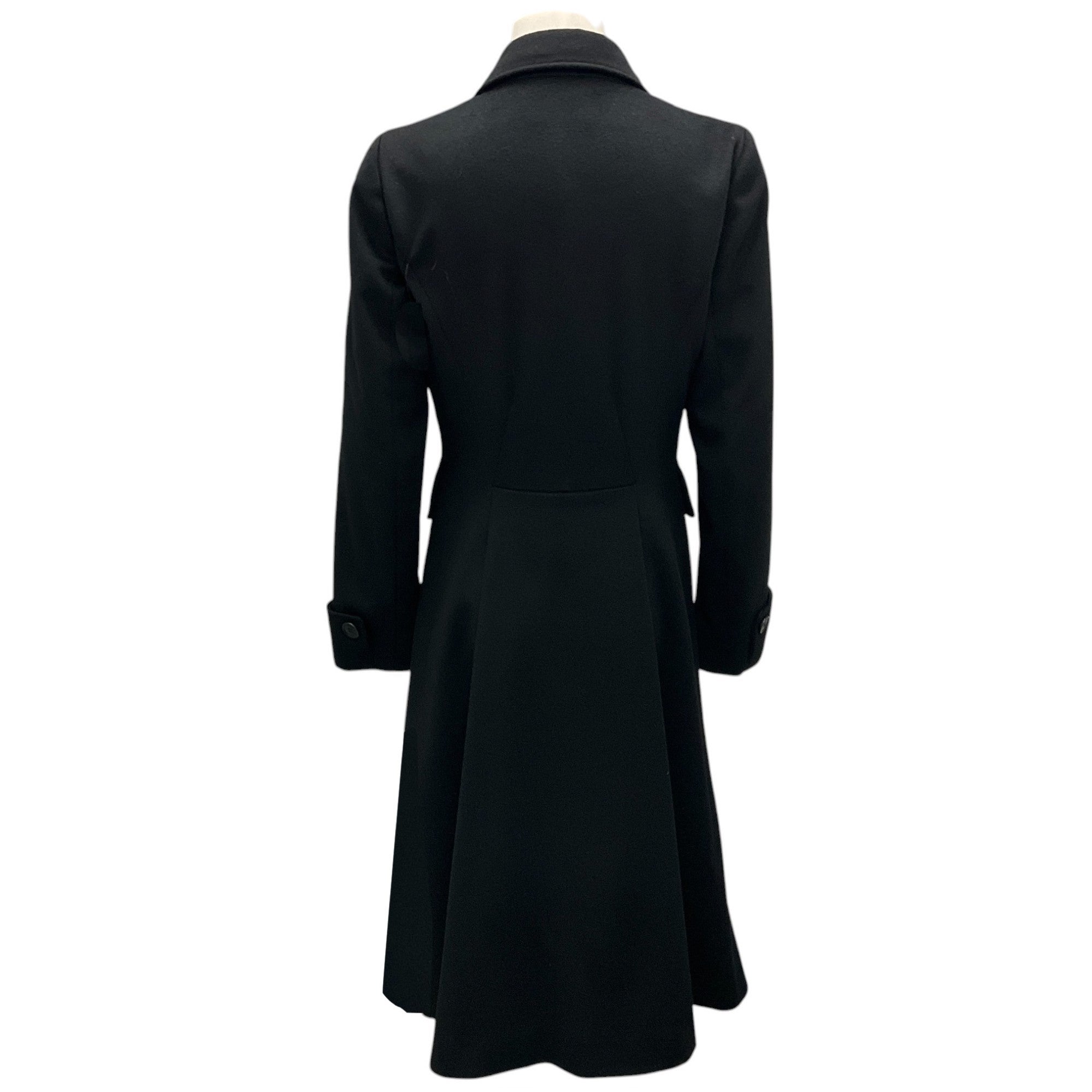 Luciano Barbera Black Double Breasted Cashmere Coat