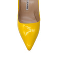 Load image into Gallery viewer, Manolo Blahnik Yellow Pointed Toe Patent Leather Pumps
