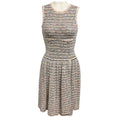 Load image into Gallery viewer, Chanel Multicolor Striped Knit Sleeveless Flared Dress with CC Logo Buttons
