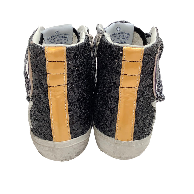 Golden Goose Deluxe Brand Black Camo Glitter Wave Slide Double Quarter Sneakers
