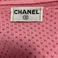 Load image into Gallery viewer, Chanel Pink / Red Lattice Lurex Cashmere Knit Open Front Cardigan Sweater with Gold CC Logo
