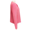 Load image into Gallery viewer, Chanel Pink / Red Lattice Lurex Cashmere Knit Open Front Cardigan Sweater with Gold CC Logo
