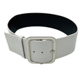 Load image into Gallery viewer, Chanel 2019 White / Silver CC Logo Genuine Calfskin Leather Wide Belt
