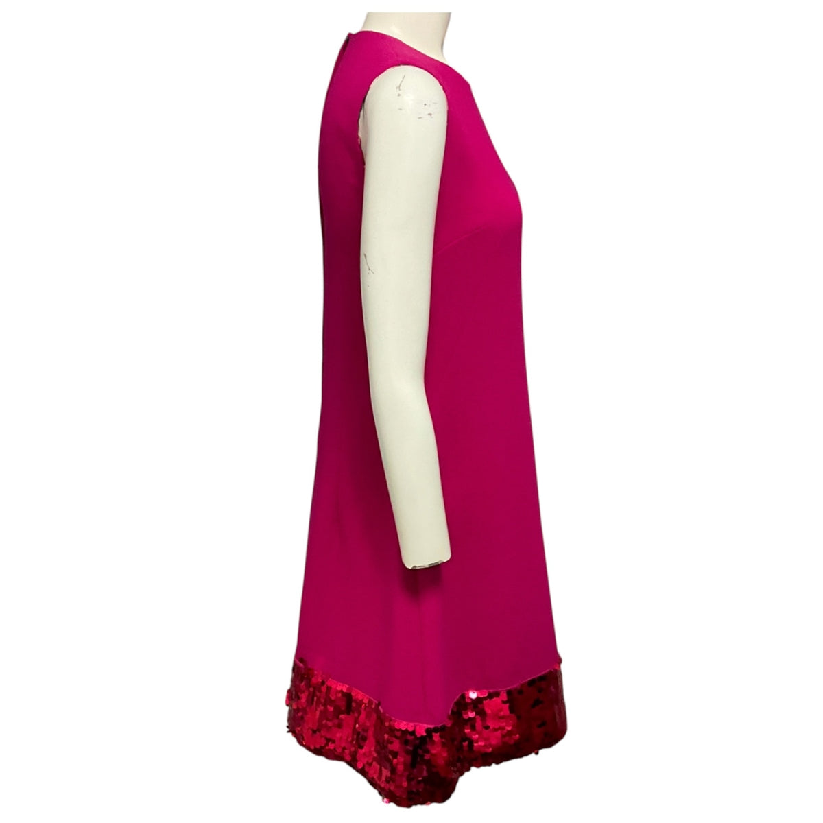 Dolce & Gabbana Pink Sequined Sleeveless Round Neck Pencil Dress