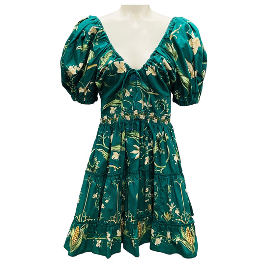 Agua by Agua Bendita Green Multi Manzanilla Esmeralda Cotton Mini Dress