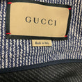 Load image into Gallery viewer, Gucci Navy Blue / White / Gold Horsebit Box Pleated Knee Length Skirt with Web Stripe Detail
