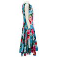 Load image into Gallery viewer, Talbot Runhof Light Blue Multi Floral Cotton Pique Midi Dress
