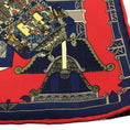 Load image into Gallery viewer, Hermes Red / Navy Blue Multi Astres et Soleils Print Square Silk Scarf
