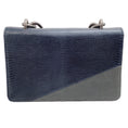 Load image into Gallery viewer, Chanel 2016 Navy / Grey Lizard Flap Bag
