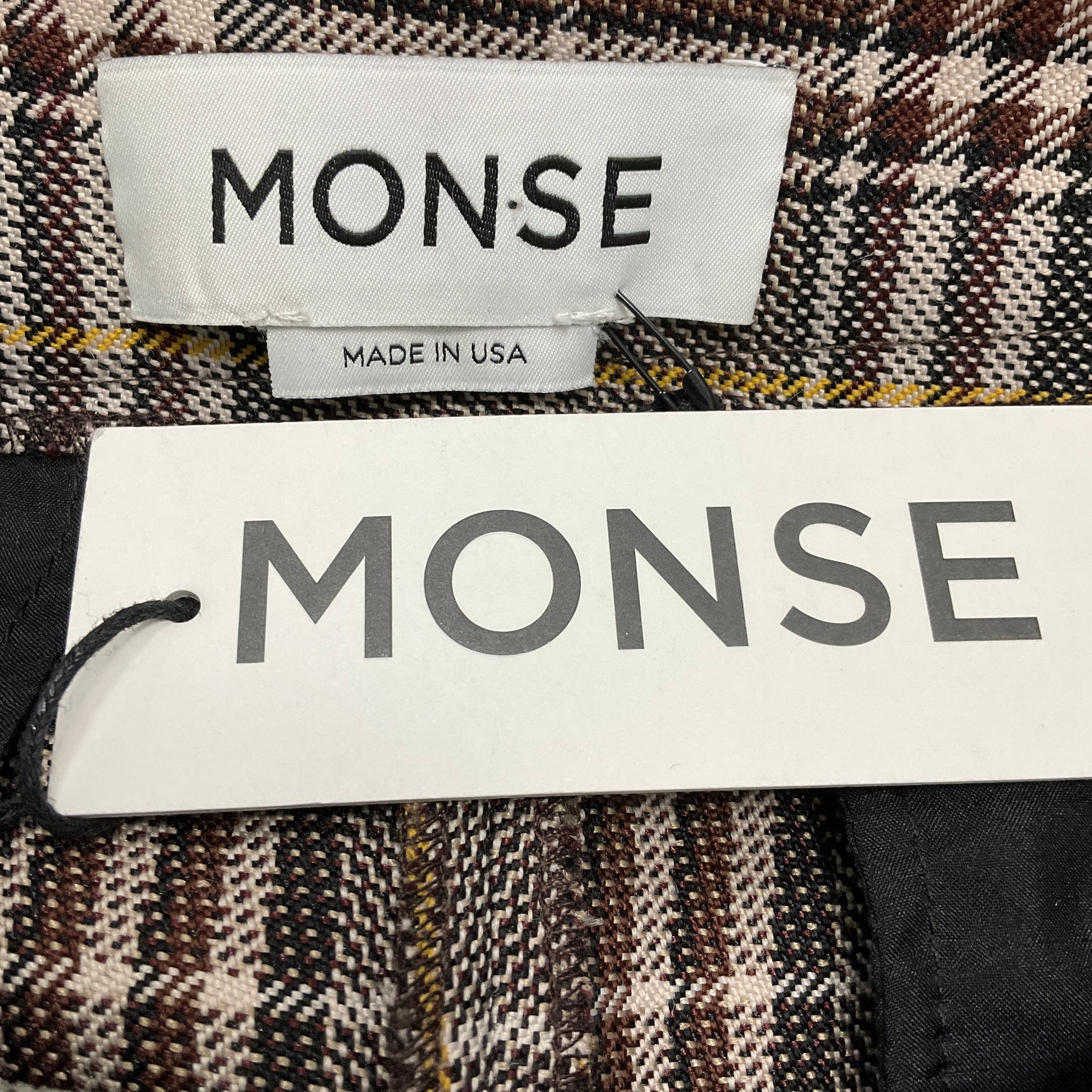 Monse Half Black Half Plaid Jeans