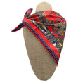 Load image into Gallery viewer, Hermes Red / Navy Blue Multi Astres et Soleils Print Square Silk Scarf
