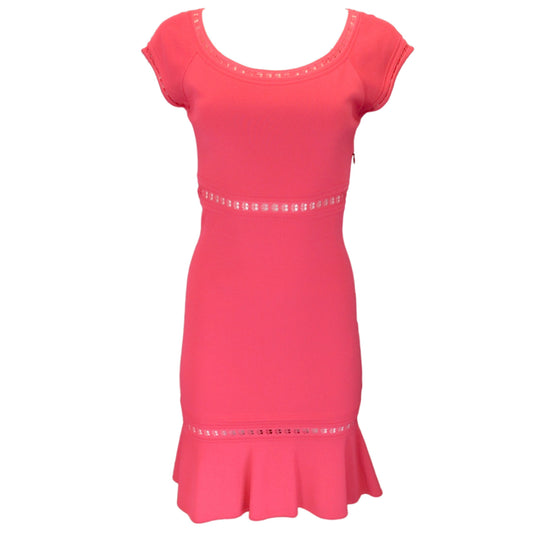 Emilio Pucci Pink Cap Sleeved Viscose Knit Dress