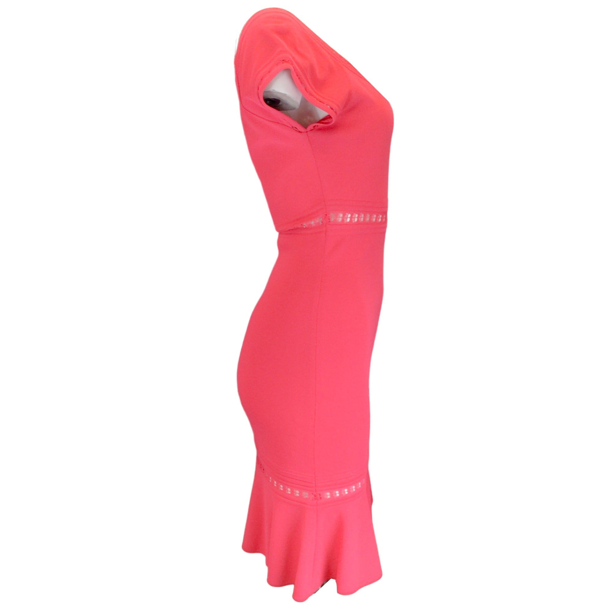 Emilio Pucci Pink Cap Sleeved Viscose Knit Dress