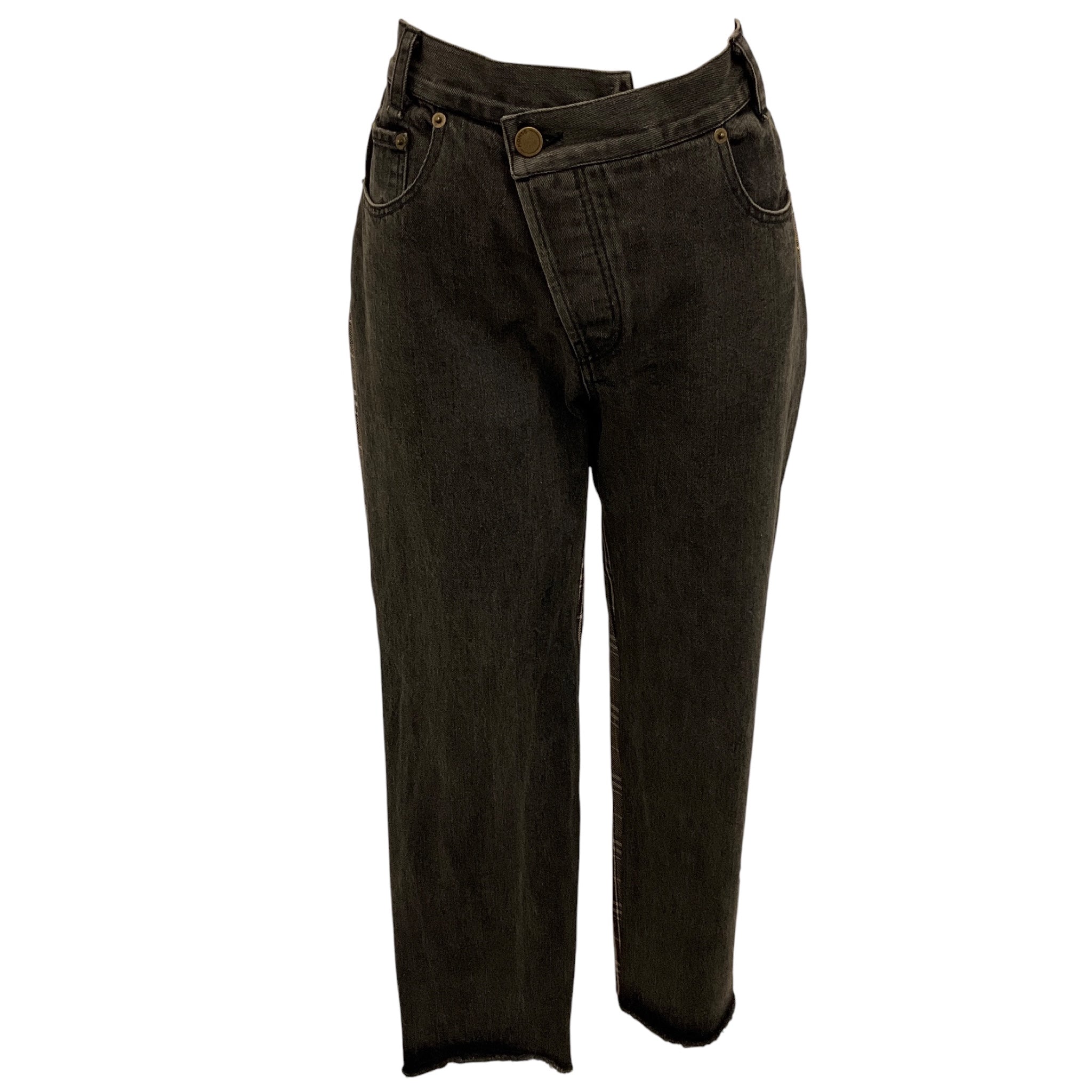 Monse Half Black Half Plaid Jeans