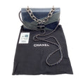 Load image into Gallery viewer, Chanel 2016 Navy / Grey Lizard Flap Bag
