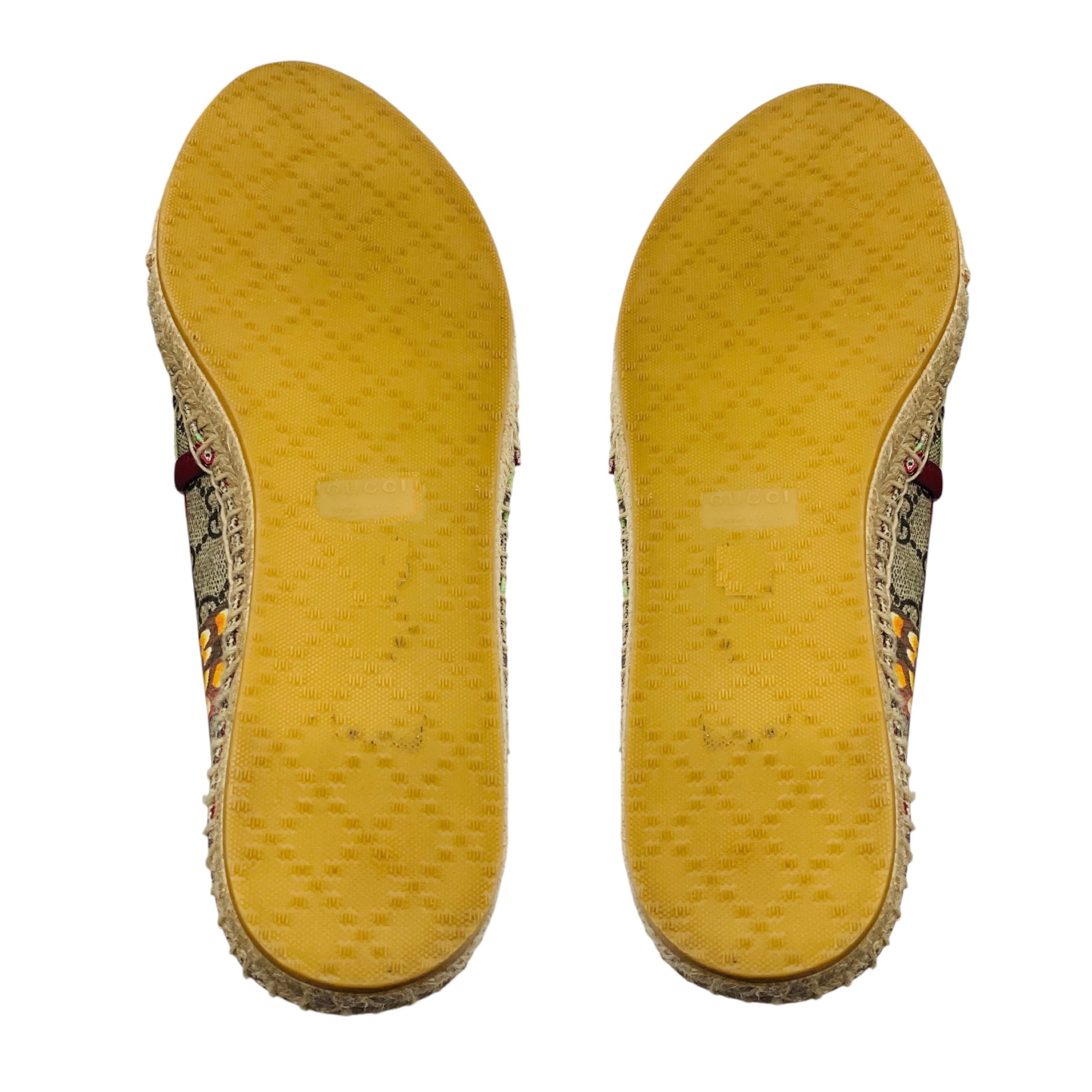 Gucci Beige Multi Tian GG Supreme Monogram Bird Print Espadrilles
