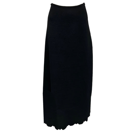 Alaia Black Wool Stretch Knit Maxi Skirt