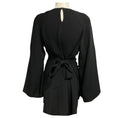 Load image into Gallery viewer, Derek Lam Black Tie Back Long Sleeved Silk Mini Dress with Slits

