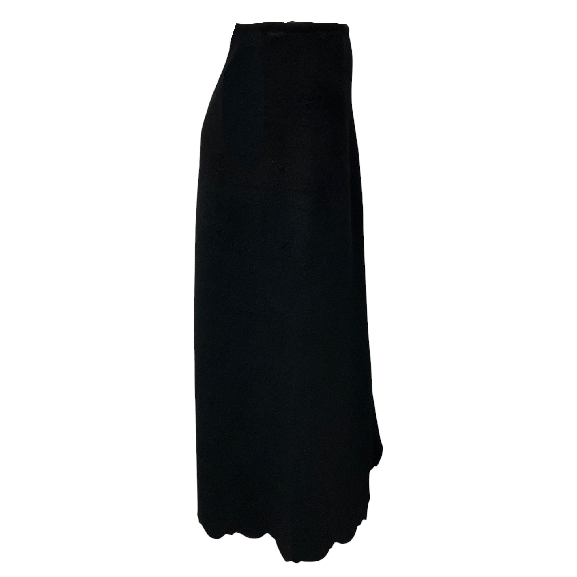 Alaia Black Wool Stretch Knit Maxi Skirt