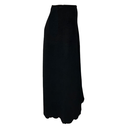 Alaia Black Wool Stretch Knit Maxi Skirt