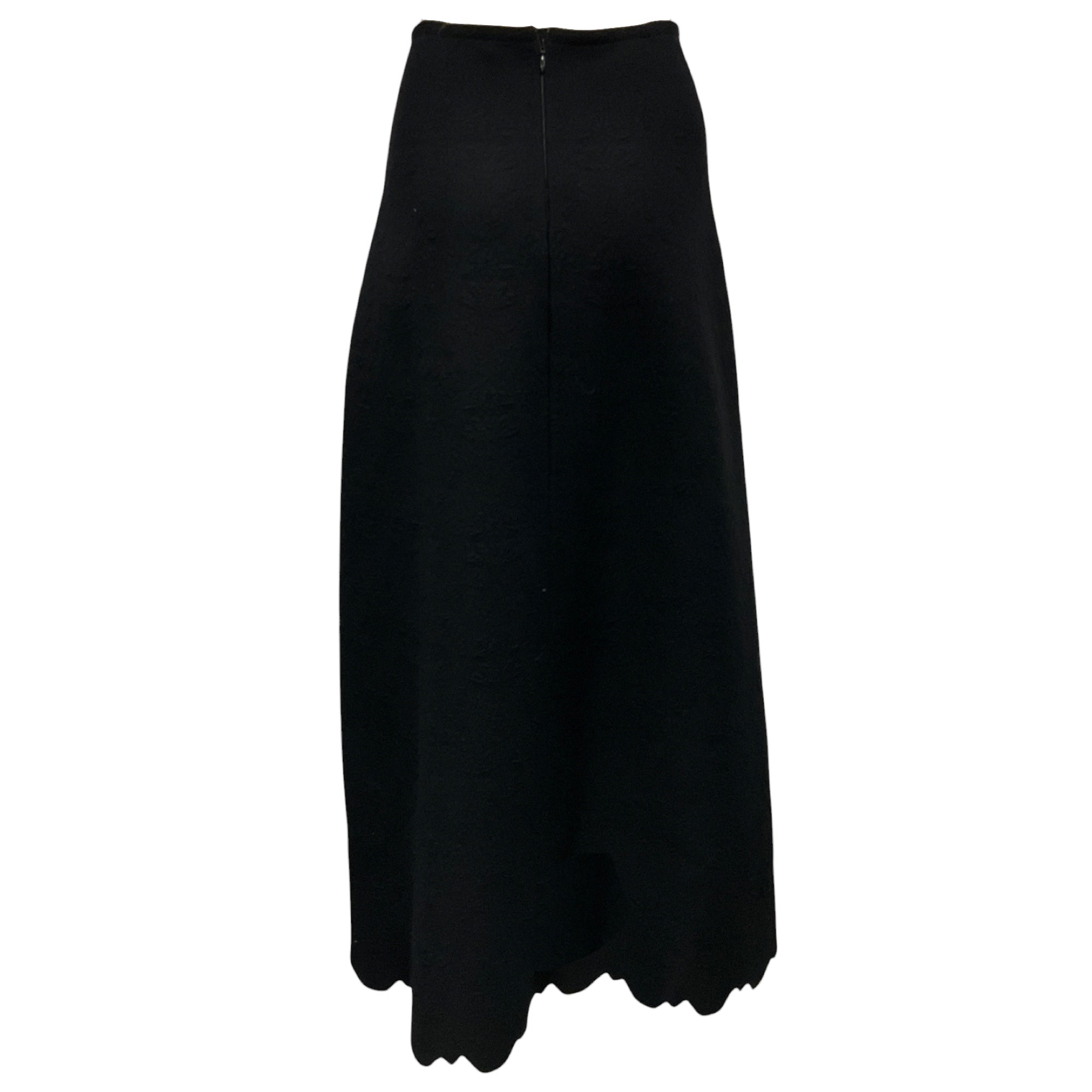 Alaia Black Wool Stretch Knit Maxi Skirt
