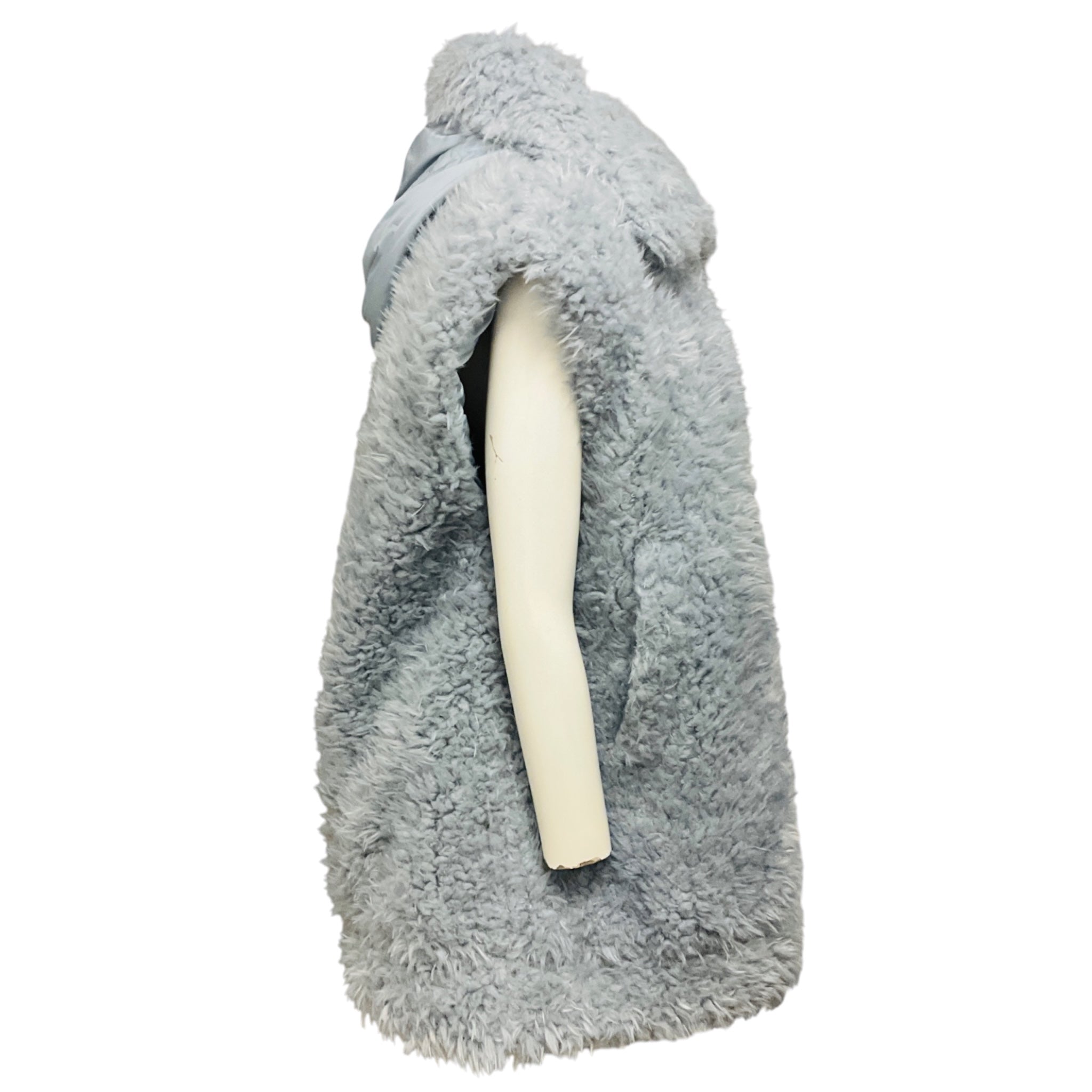 Moncler Light Blue Archard Reversible Faux Fur and Nylon Vest