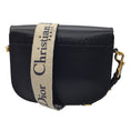 Load image into Gallery viewer, Christian Dior Black / Blue Dior Oblique Embroidered Shoulder Strap Calfskin Leather Large Dior Bobby Bag
