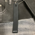 Load image into Gallery viewer, Amiri Black Washed Grey Black Denim Jeans with Black Leather Trim
