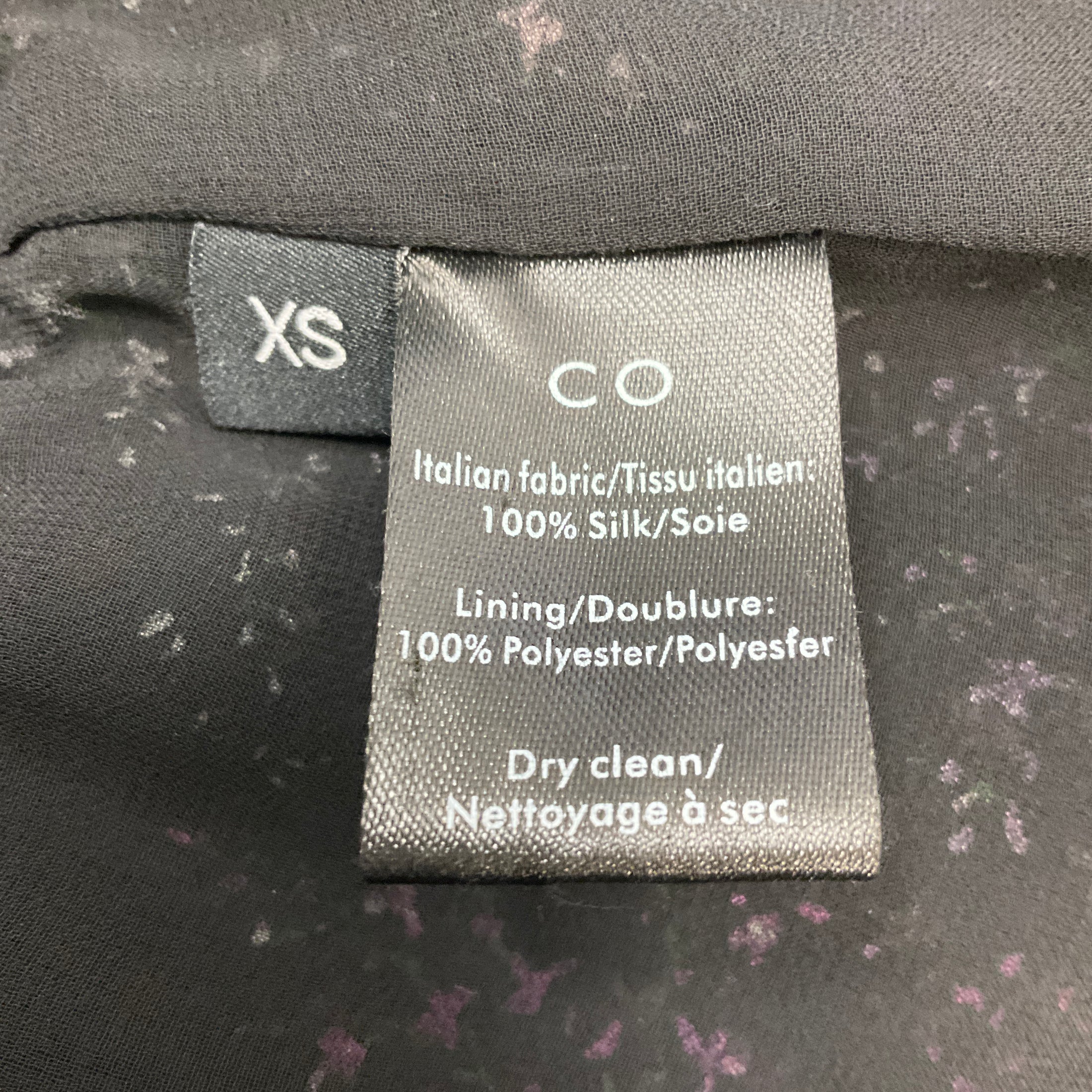 Co Black Multi Fall Winter Printed Silk Chiffon Dress