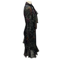 Load image into Gallery viewer, Co Black Multi Fall Winter Printed Silk Chiffon Dress
