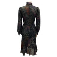 Load image into Gallery viewer, Co Black Multi Fall Winter Printed Silk Chiffon Dress
