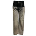 Load image into Gallery viewer, Amiri Black Washed Grey Black Denim Jeans with Black Leather Trim
