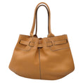 Load image into Gallery viewer, Tod's Tan Belt Detail Pebbled Leather Handbag
