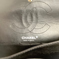 Load image into Gallery viewer, Chanel Black Metallic Leather Double Flap Shoulder Bag
