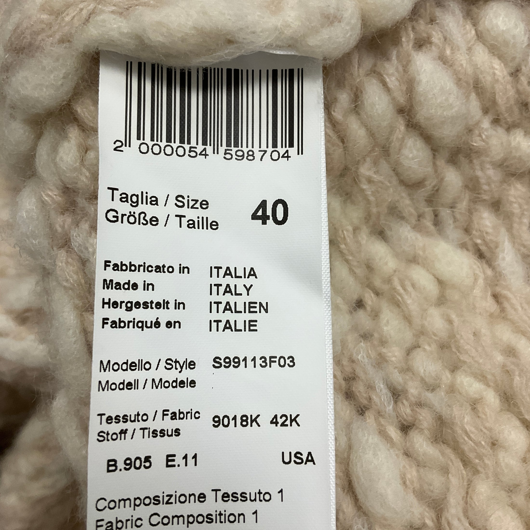 Peserico Beige / Cream Oversized Knit Cardigan Sweater
