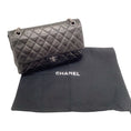 Load image into Gallery viewer, Chanel Black Metallic Leather Double Flap Shoulder Bag
