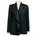 Load image into Gallery viewer, WE-AR4 Deep Black Draped Wool Uptown Blazer

