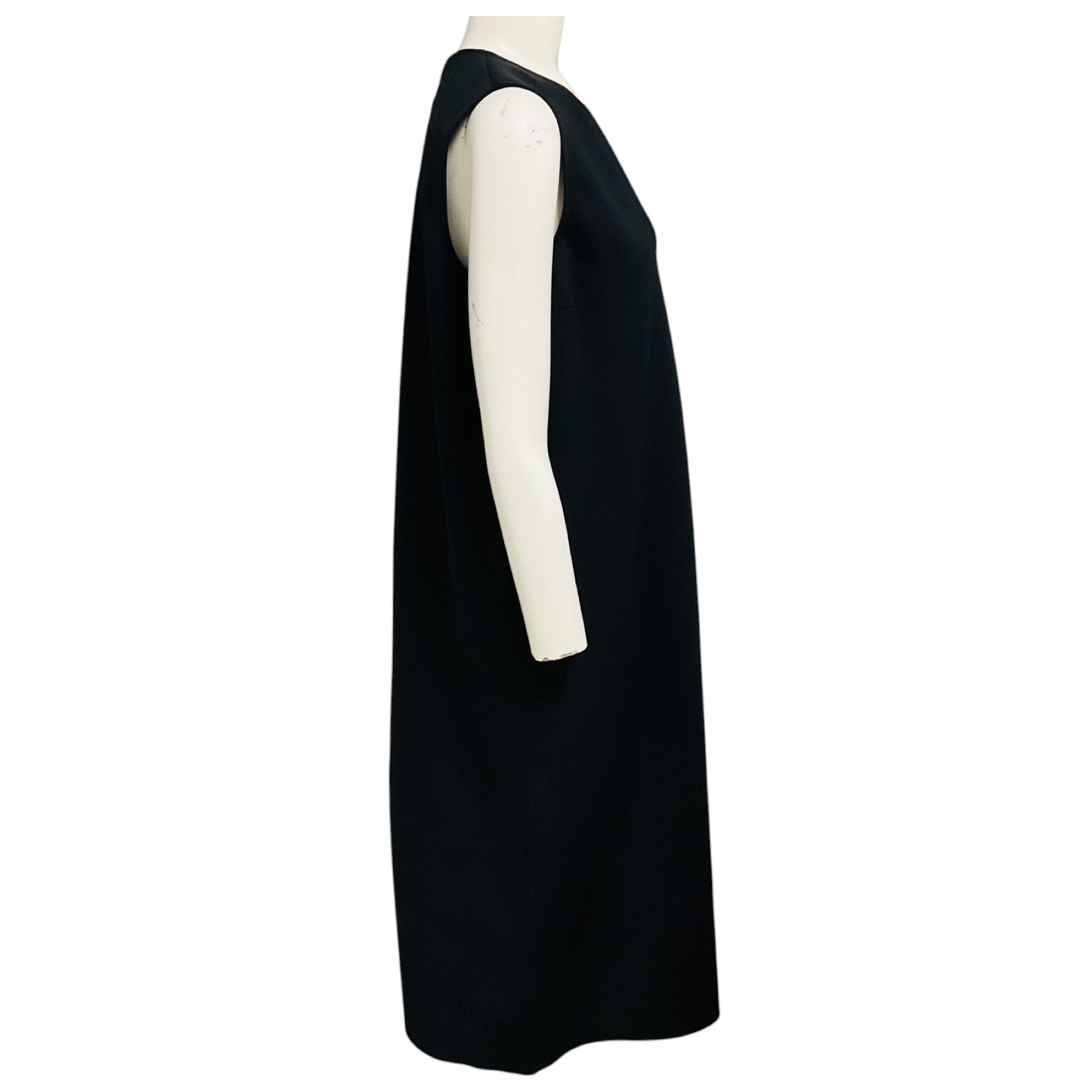 The Row Black Sleeveless Nylon Stretch Midi Sheath Dress