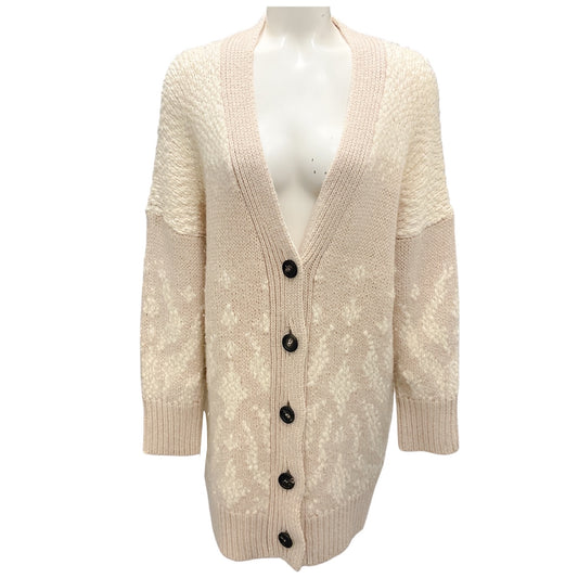 Peserico Beige / Cream Oversized Knit Cardigan Sweater