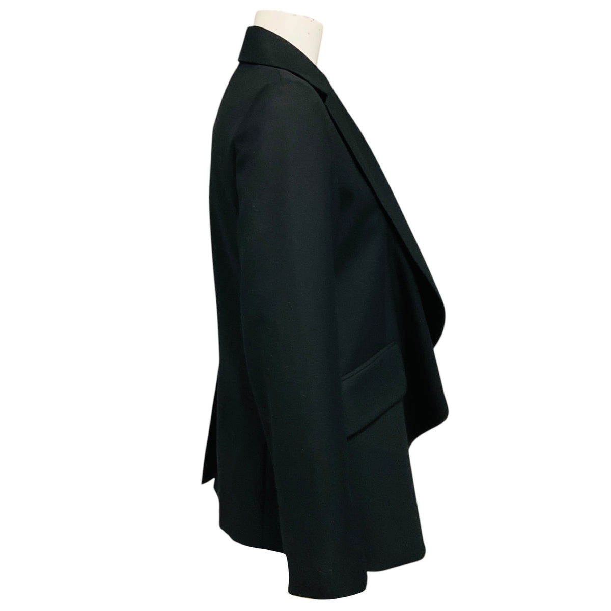 WE-AR4 Deep Black Draped Wool Uptown Blazer