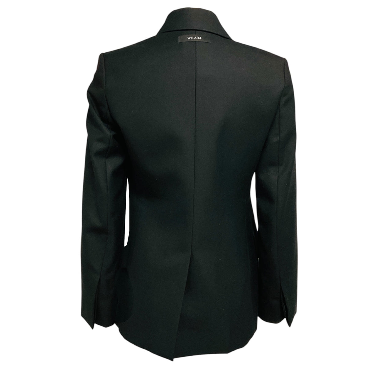 WE-AR4 Deep Black Draped Wool Uptown Blazer